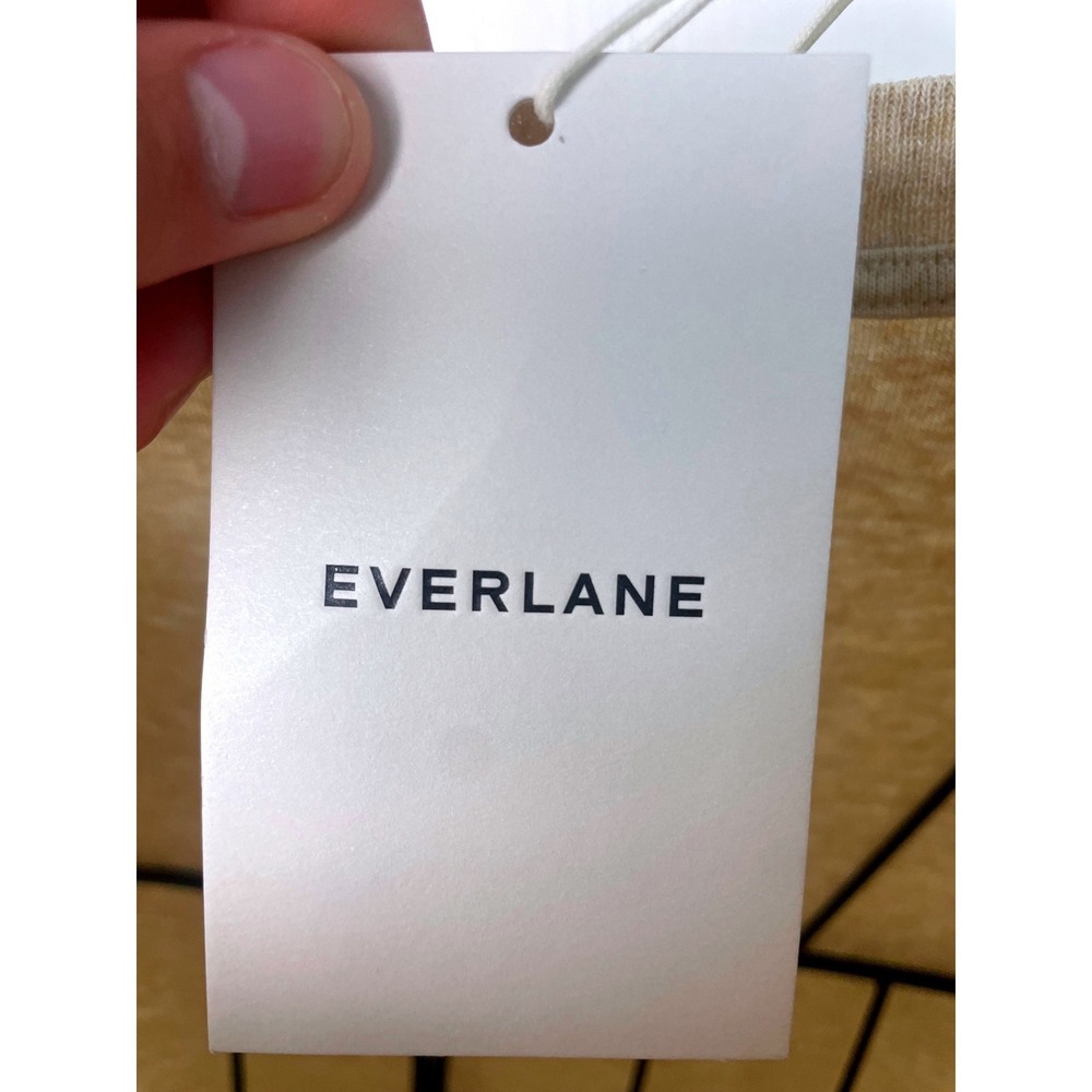 NWT Everlane Men Premium Heavy Weight Crew Neck Tee Cream XXL 2XL Cotton t-shirt - Picture 4 of 7